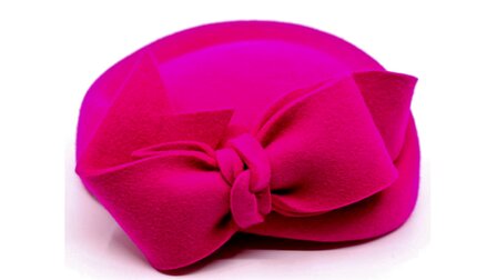 jos van dijck occassion fascinator pillbox bow woolfelt hot pink
