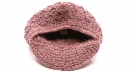 panizza knitted ballonpet wolmix oud roze