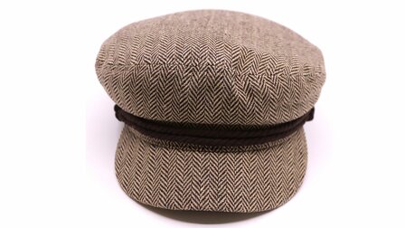 brixton fiddler fisherman cap herringbone brown