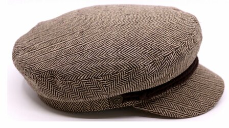 brixton fiddler fisherman cap herringbone brown