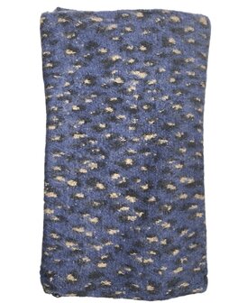 onkar sjaal animal print wolmix dark blue
