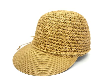 seeberger visor cap crochet papierstro nut brown
