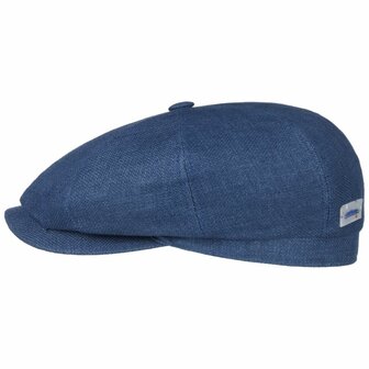 stetson newsboy cap hatteras sustainable linen uni blue