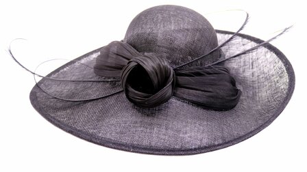 maddox occasion asymmetric hat buntal and sinamay black