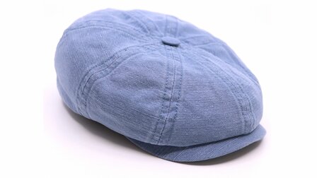 stetson hatteras newsboy cap cotton linen vintage blue