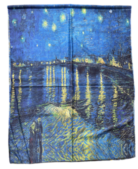 onkar dubbelzijdig sjaal zijdemix sterrennacht boven de Rhone