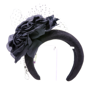 maddox haarband flowers and voile sinamay black