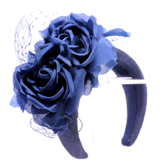 maddox haarband flowers and voile sinamay navy