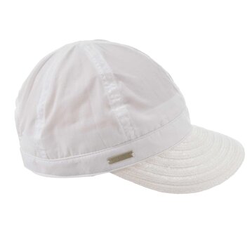 seeberger visor cap katoen papierstro white