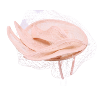 seeberger haarversiering leaves sinamay voile pink