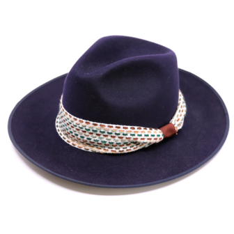 baldini bespoke fedora once upon a time haarvilt  midnight blue