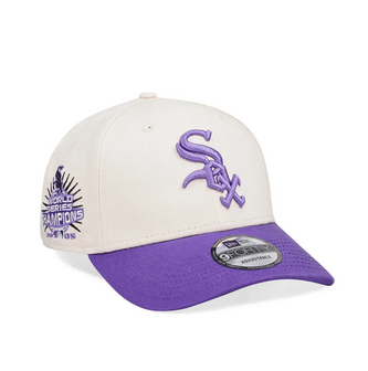 new era baseball cap 9forty chicago white sox world series champions creme varsity purple