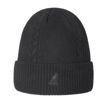 kangol beanie cable acrylic solid black