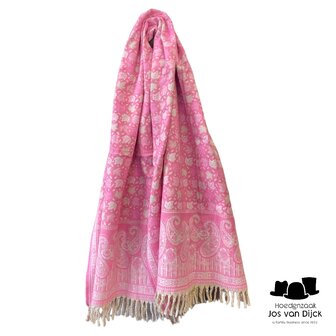 onkar tibetan blanket scarf yak wolmix cotton candy pink