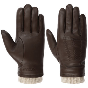 stetson handschoen conductive nappa leer brown