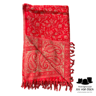 onkar tibetan blanket scarf yak wolmix flame red 