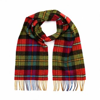 john hanly irish wool scarf long red black green plaid