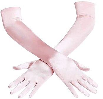 gala handschoenen cubanita satijn baby pink
