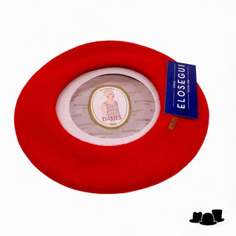 elosegui alpino baret model 12.5 merino wolvilt lipstick rood