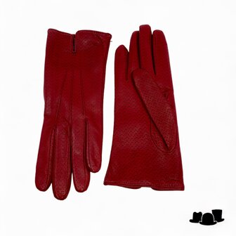 caridei dameshandschoen carly pinhole leather warm rood