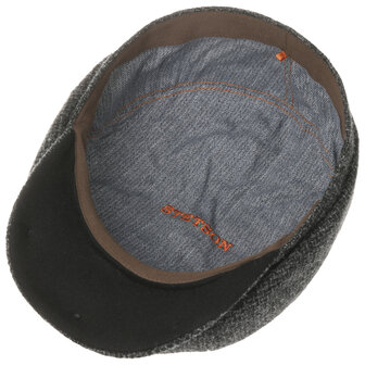 stetson hatteras newsboy cap shetland tweed dark grey