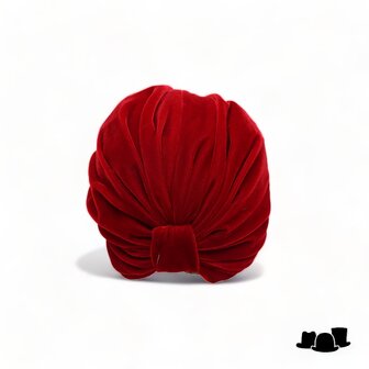 jos van dijck deluxe turban velvet deep red