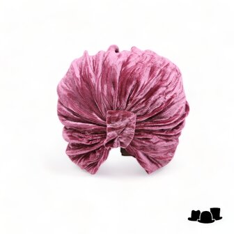 jos van dijck turban geplet fluweel oud roze