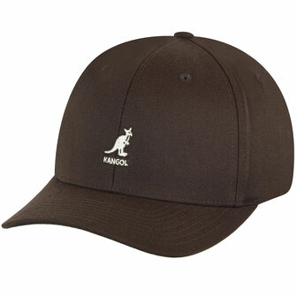 kangol baseball cap flexfit wool brown