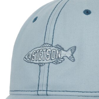 stetson baseball cap fishing cotton light blue