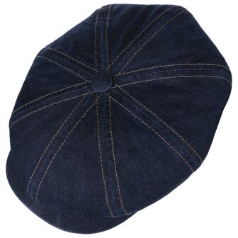 stetson newsboy cap hatteras sustainable denim dark blue