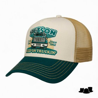 stetson trucker cap keep on trucking green sand