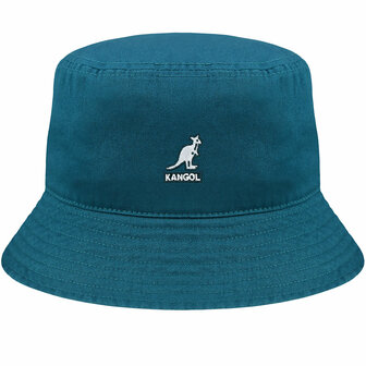 kangol bucket hat washed cotton marine teal