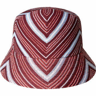 kangol bucket hat acryl mix diagonal stripes cranberry
