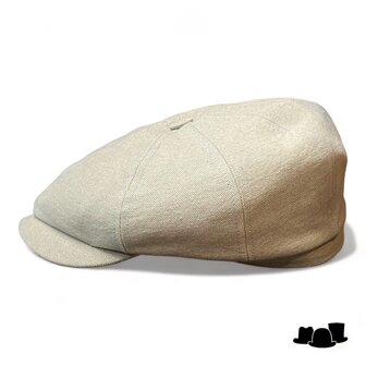 stetson newsboy cap hatteras cotton twill sustainable bleached look