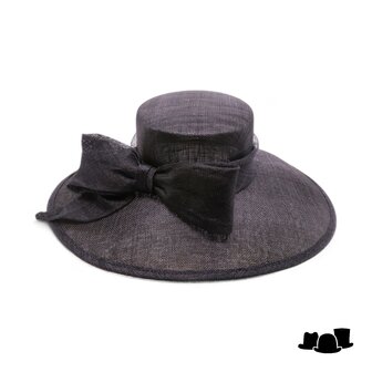 maddox occasion hat asymmetric sinamay bow zwart