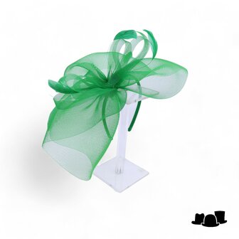 fischer fascinator loops and feathers crine emerald green