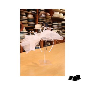 fischer fascinator loops and feathers crine white