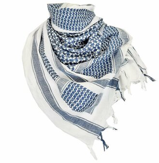 onkar military shemagh sjaal katoen white and blue