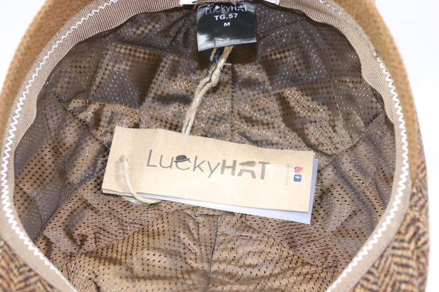 Lucky Hat Sixpanel Ivy Pet Wol Cognac Visgraat