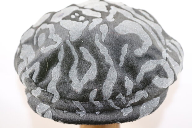 Kamy Hat Flatcap Animalprint Zwart Grijs