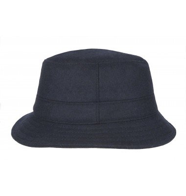 Hatland Thim Windstopper Wol Mix Bucket met oorkleppen Navy