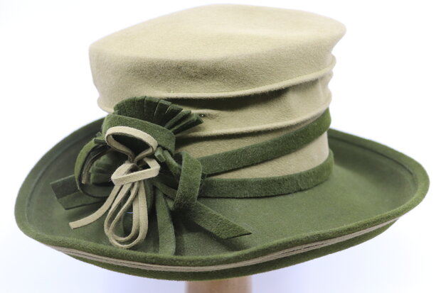 Favorite haarvilt hoed 2tone Groen