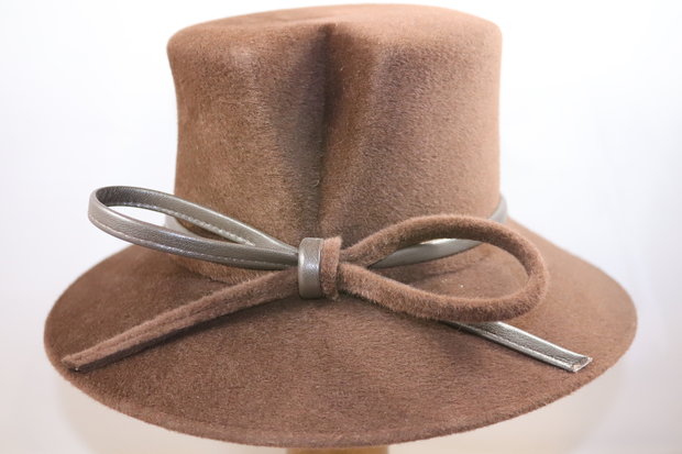 Whiteley Occasion Hat Velour Furfelt Chocolate Brown