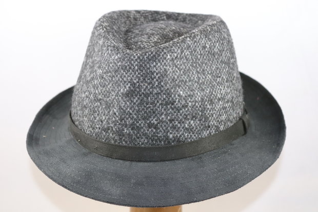Jos van Dijck Player Trilby Wol Grijs Zwart