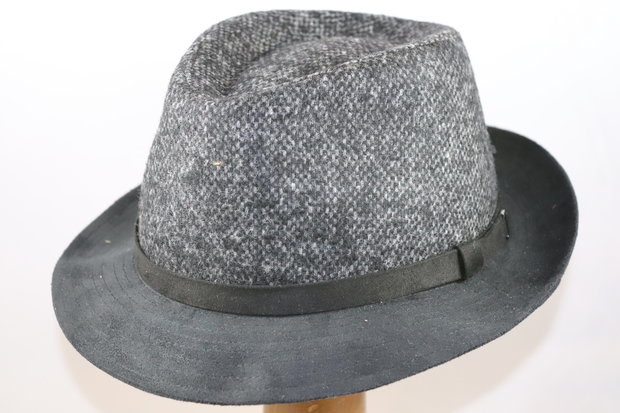 Jos van Dijck Player Trilby Wol Grijs Zwart
