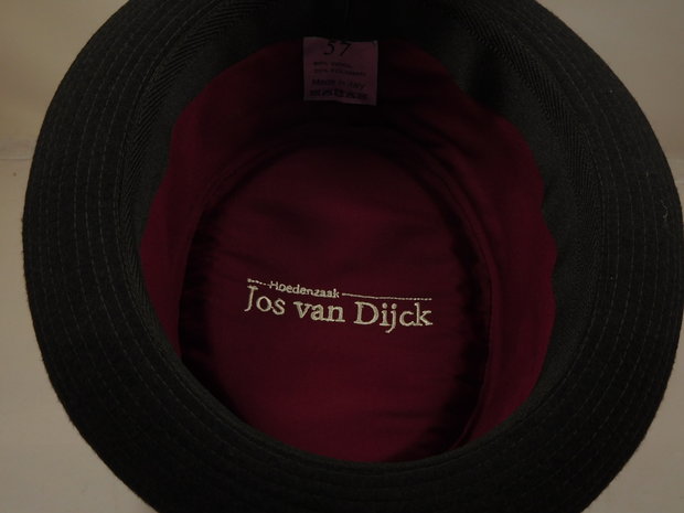 Jos van Dijck Pork Pie Wol-mix Tweed Donkerbruin