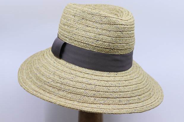 MARZI Bespoke Fedora hoed Natural Silver