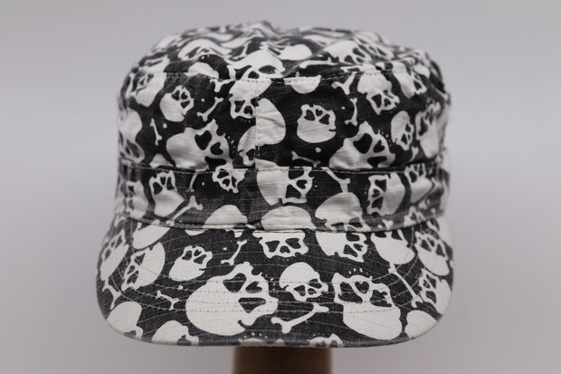  Cotton Army cap Skull Black White