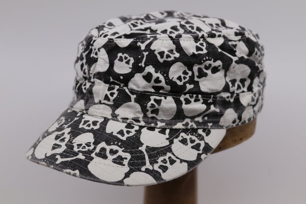  Cotton Army cap Skull Black White