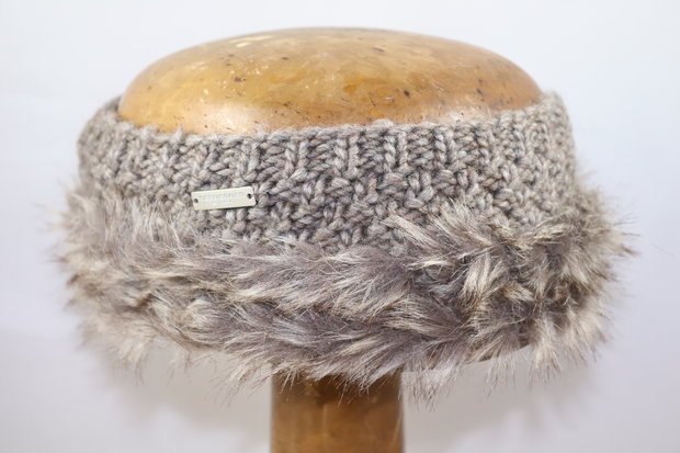 seeberger knitted hoofdband imitatiebont nutria